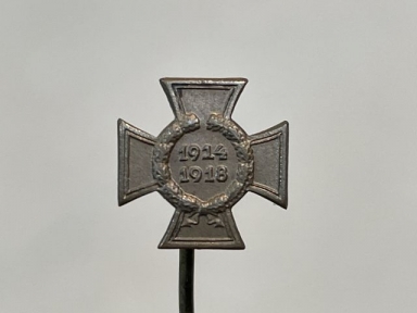 Original Pre-WWII German Non-Combatant's 1914-1918 Honor Cross (Hindenburg Cross) Miniature, 12mm