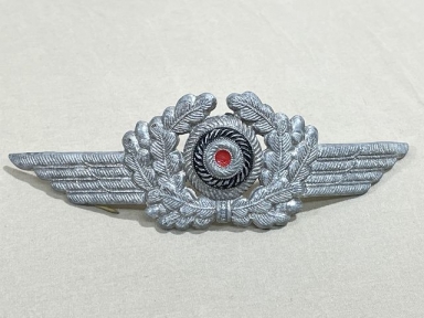 Original WWII German Luftwaffe Visor Hat Crest Cockade, ZINC