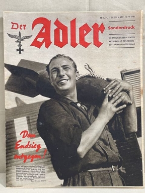 Original WWII German Luftwaffe Magazine Der Adler, September 1941