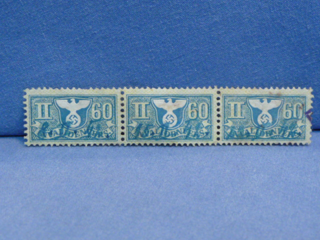 Original Nazi Era German ID/Membership Book Dues Stamps, Set of 3