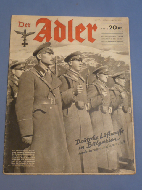 Original WWII German Luftwaffe Magazine Der Adler, April 1941