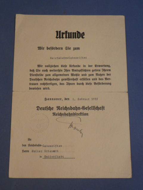 Original 1937 German Railway Promotion Document