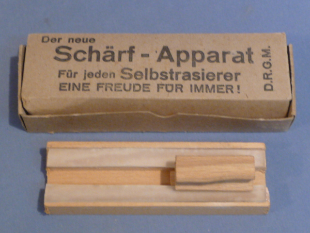 Original WWII Era German Razor Blade Sharpener in Original Box