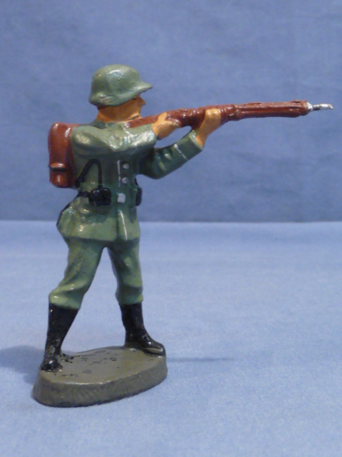 Original Nazi Era German Toy Soldier Standing Firing Rifle, DURO