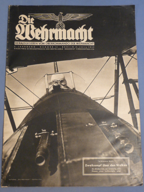 Original Pre-WWII German Die Wehrmacht Magazine, July 1939