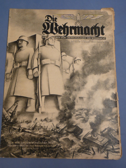 Original WWII German Die Wehrmacht Magazine, January 1940