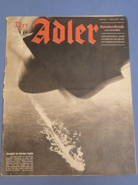 Original WWII German Luftwaffe Magazine Der Adler, May 1942