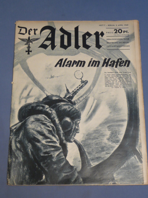 Original WWII German Luftwaffe Magazine Der Adler, April 1944