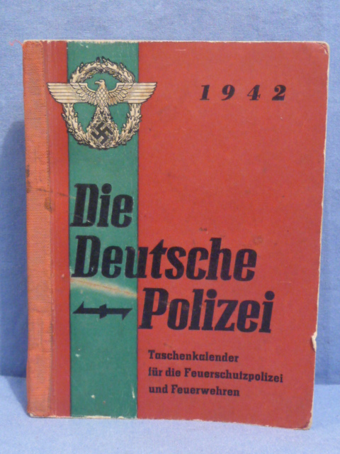 Original WWII German Pocket Calendar/Information Book, Fire Protection Police & Fire Station
