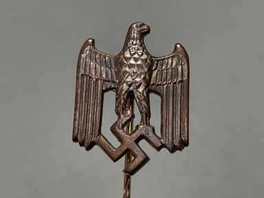 Original Nazi Era German Eagle with Swastika Stickpin, Gold