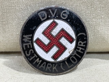 Original Nazi Era German NSDAP D.V.G. WESTMARK (LOTHR.) Lapel Pin