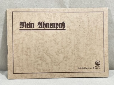 Original Nazi Era German Mein Ahnenpa (Family Tree) Pocket Book