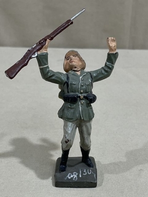 Original Nazi Era German Advancing Toy Soldier being Shot, LINEOL