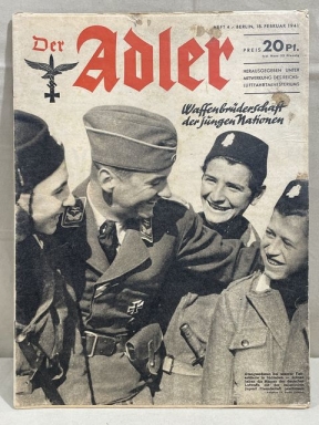 Original WWII German Luftwaffe Magazine Der Adler, February 1941