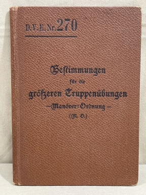 Original 1908 German Provisions for Major Military Exercises Manual, greren Truppenbungen