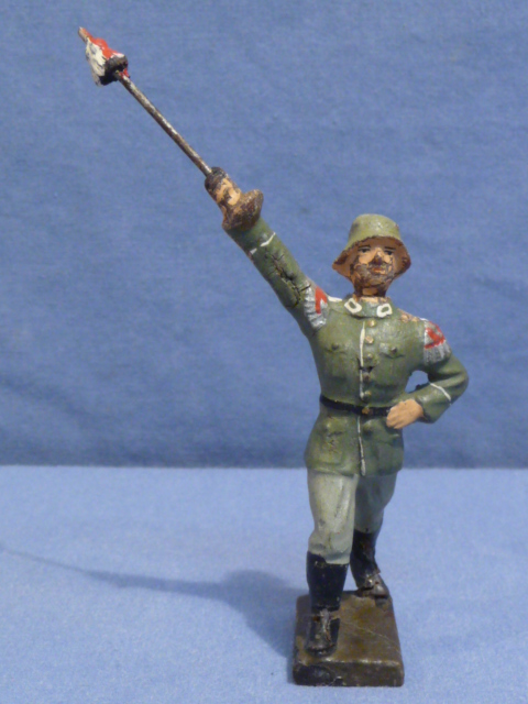 Original Nazi Era German Toy Soldier Marching Band Leader, LINEOL