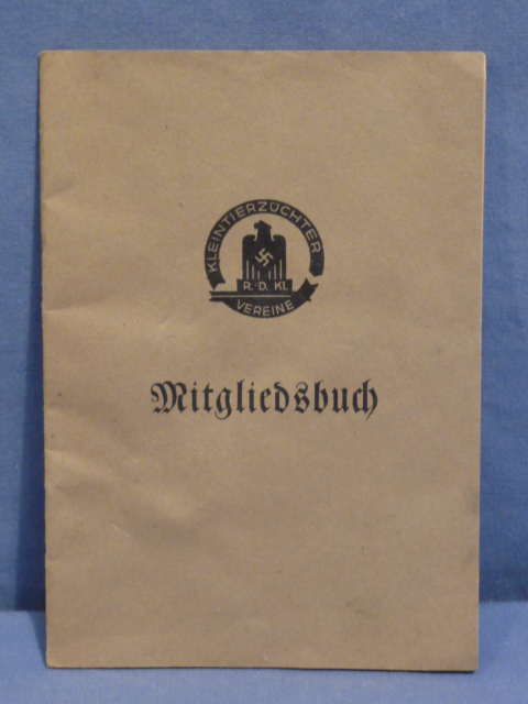 Original Nazi Era German R. D. Kl. Membership ID/Dues Book, BLANK