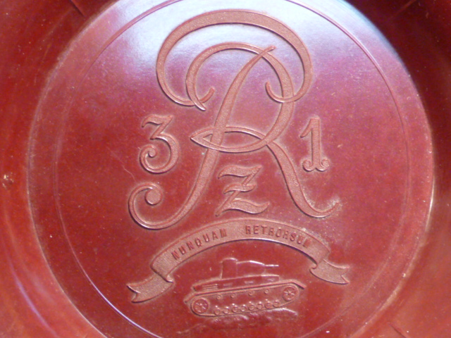 Original WWII Era German Panzer Rgt. 31 Commemorative Bowl, Red Bakelite