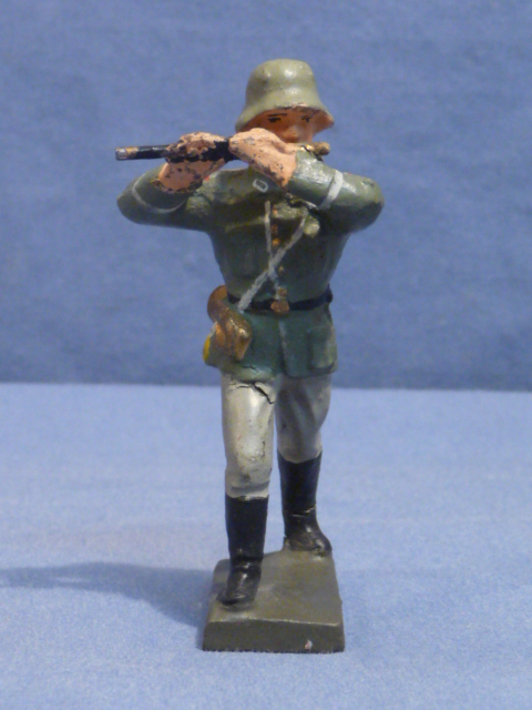 Original Nazi Era German Marching Flute Player Toy Soldier, LINEOL
