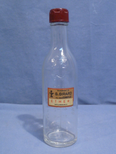 HOLD! Original WWII German Glass Bottle for ETHER, Made in France!