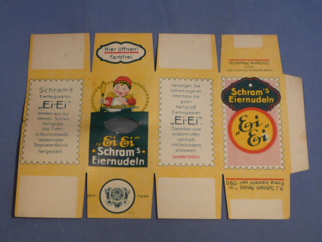 Original WWII Era German Ration Item, Egg Noodles Box