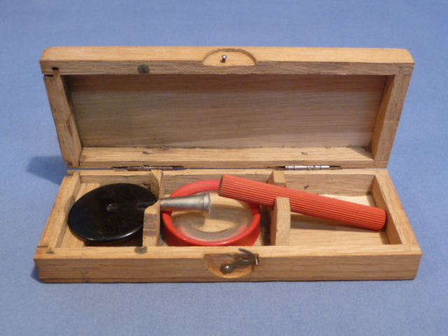Original WWII German Ophthalmoscope in Wooden Box, Augenspiegel