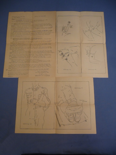 Original WWII German Set of Medical Related Instruction Sheets