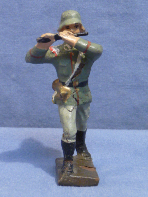 Original Nazi Era German Toy Soldier Marching w/Flute, LINEOL