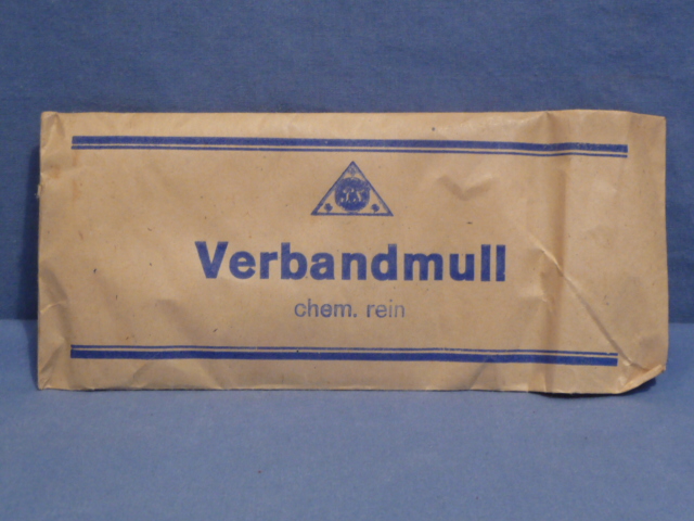 Original WWII German Medical Kit Packet of Gauze, Verbandmull