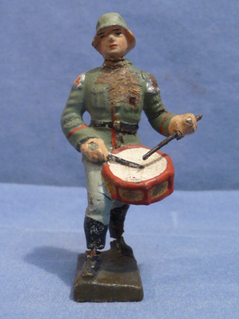 Original Nazi Era German Toy Soldier Marching w/Snare Drum, LINEOL