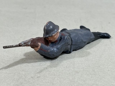 Original Nazi Era German French Toy Soldier Prone Firing Rifle