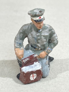 Original Nazi Era German Toy Soldier Kneeling Red Cross Soldier