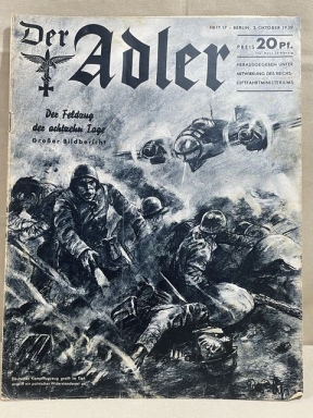 Original Pre-WWII German Luftwaffe Magazine Der Adler, October 1939