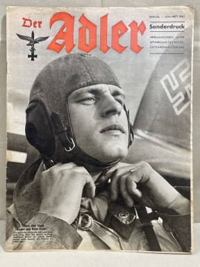 Original WWII German Luftwaffe Magazine Der Adler, June 1941