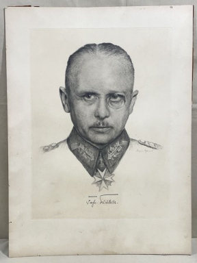 Original WWII Era German Large Print of Generaloberst Werner von Fritsch