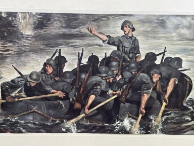 Original WWII German House of German Art LARGE Print, Assault Engineers!