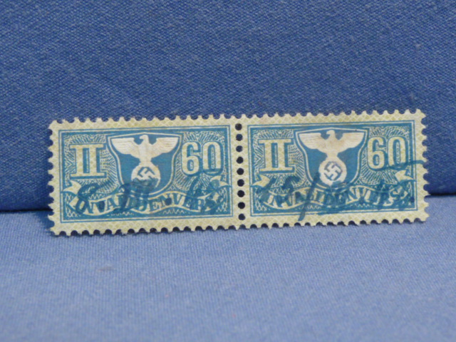 Original Nazi Era German ID/Membership Book Dues Stamps, Set of 2