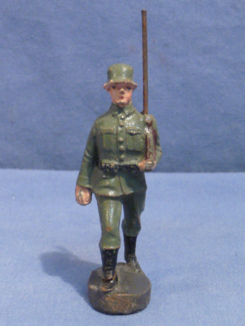 Original Nazi Era German Toy Soldier Marching w/Rifle, ELASTOLIN