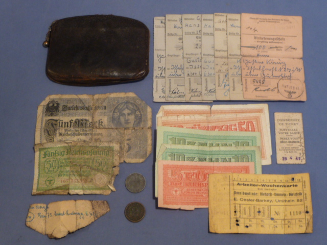Original WWII German Soldier's Wallet with ORIGINAL CONTENTS!!!