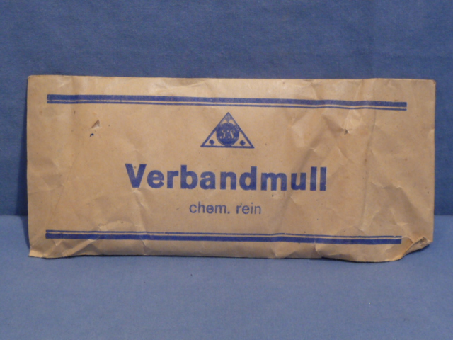 Original WWII German Medical Kit Packet of Gauze, Verbandmull