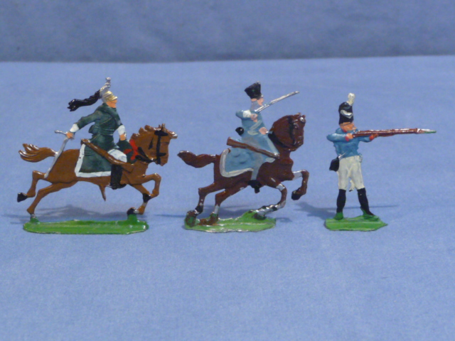 Original WWI German Set of 3 Lead Flats, Dismounted & Mounted Soldiers