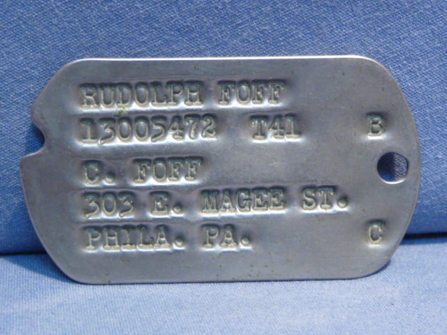 Original WWII US GI Next-Of-Kin Dog Tag