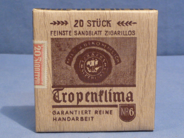 Original WWII Era German Pack for 20 Cigarellos, TROPENKLIMA