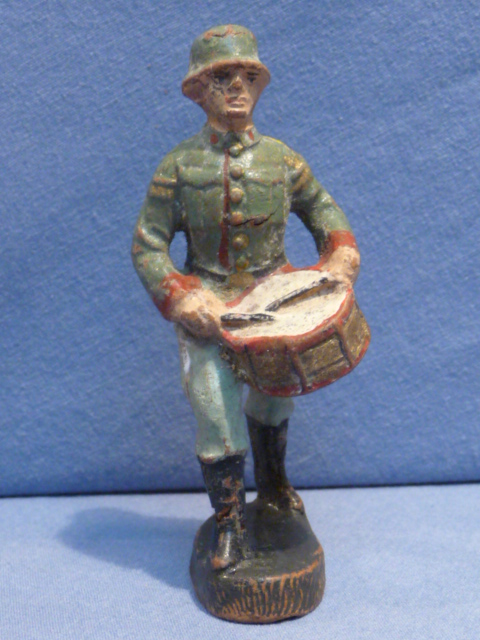 Original Nazi Era German Marching Drummer Toy Soldier, Elastolin