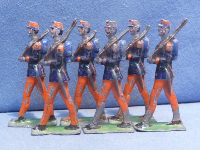 Original Nazi Era German Set of 6 Lead Flats, Foot Soldiers