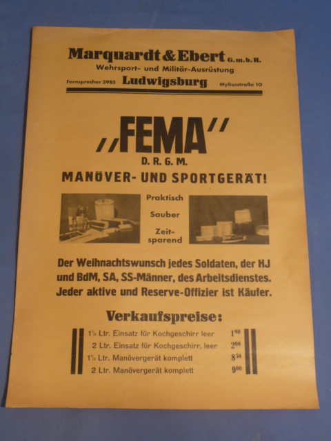 Original Pre-WWII German FEMA Advertisement Poster