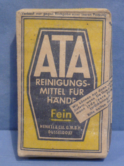 Original WWII German ATA Brand Washing Soap, R.Pfg. Priced!