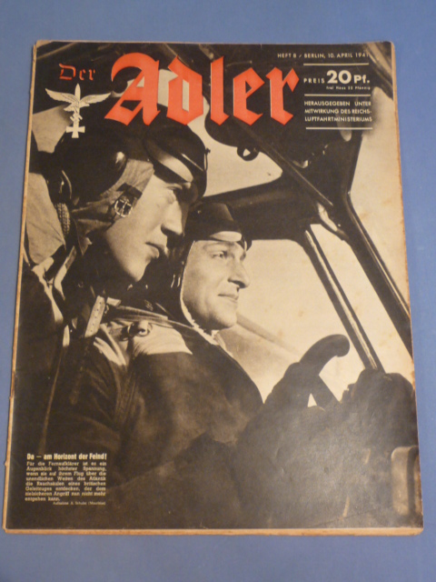 Original WWII German Luftwaffe Magazine Der Adler, October 1941