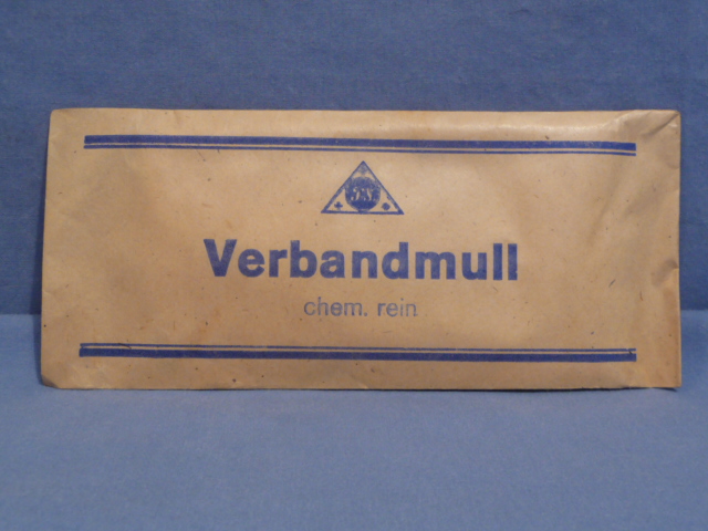 Original WWII German Medical Kit Packet of Gauze, Verbandmull