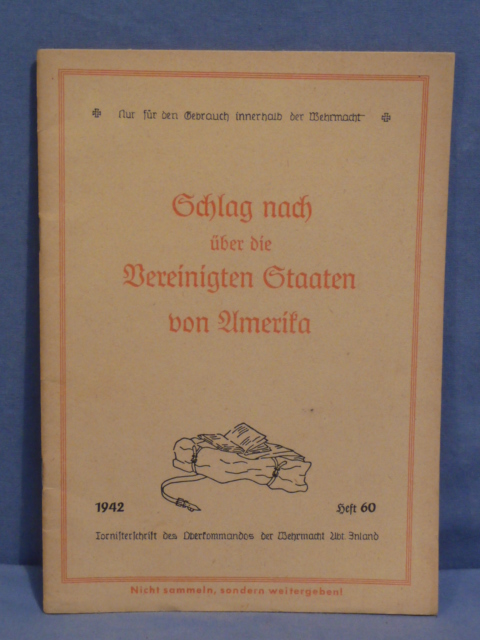 Original WWII German Soldier's OKW Tornister Book, die Vereinigten Staaten von Amerika